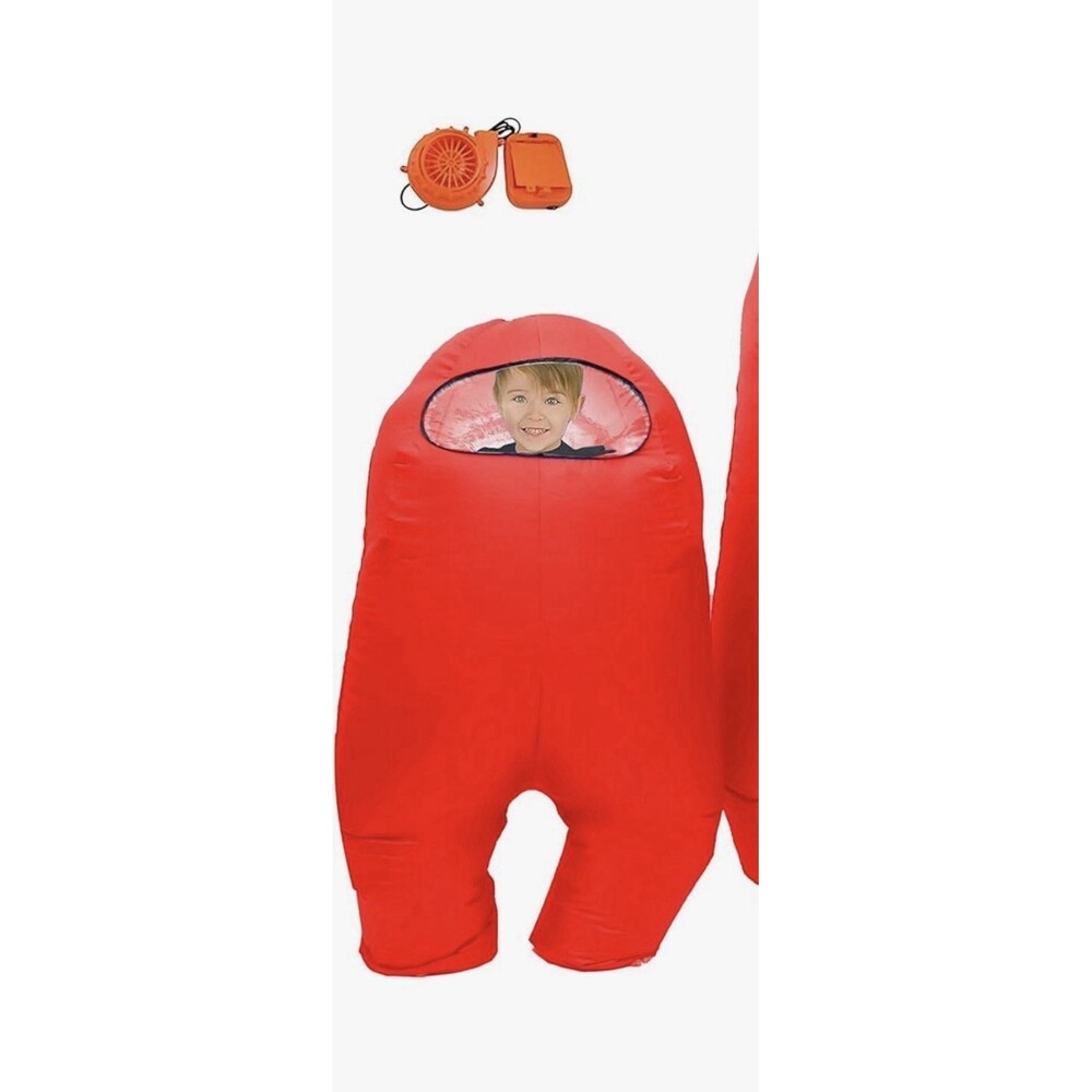 Among Us Red Imposter Inflatable Astronaut Gamer Costume Youth One Size Fanfx